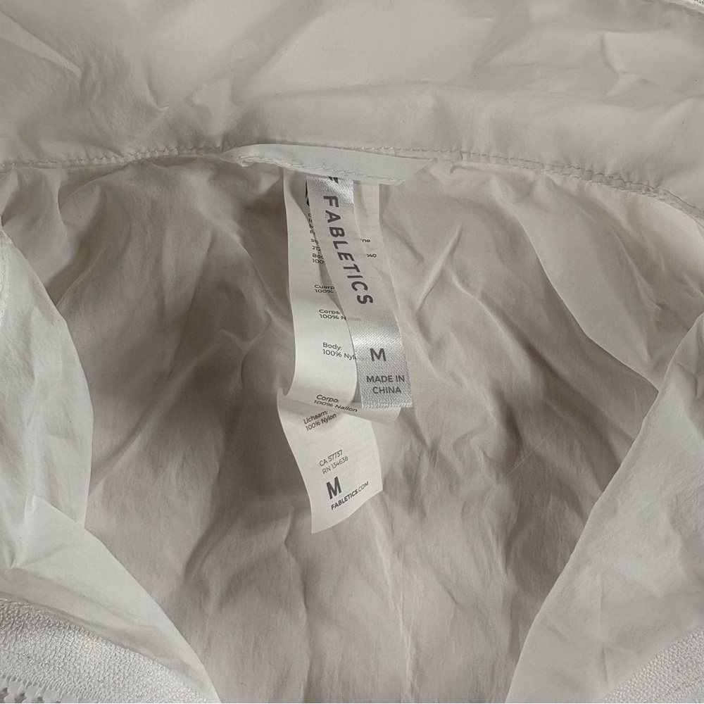 Fabletics White Lightweight Windbreaker Jacket Me… - image 3